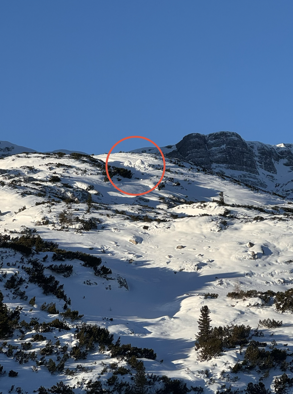 Blick vom Wiesberghaus zu den Iglus